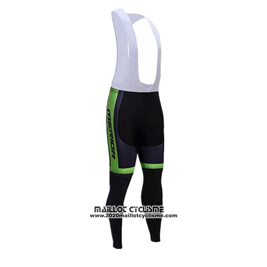 2017 Maillot Ciclismo Merida Noir et Vert Manches Longues et Cuissard