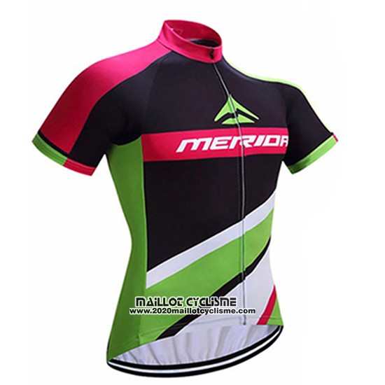2017 Maillot Ciclismo Merida Rouge et Vert Manches Courtes et Cuissard