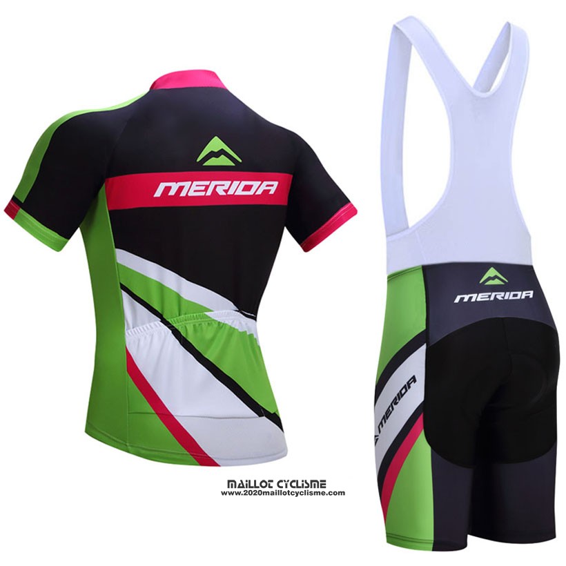 2017 Maillot Ciclismo Merida Rouge et Vert Manches Courtes et Cuissard