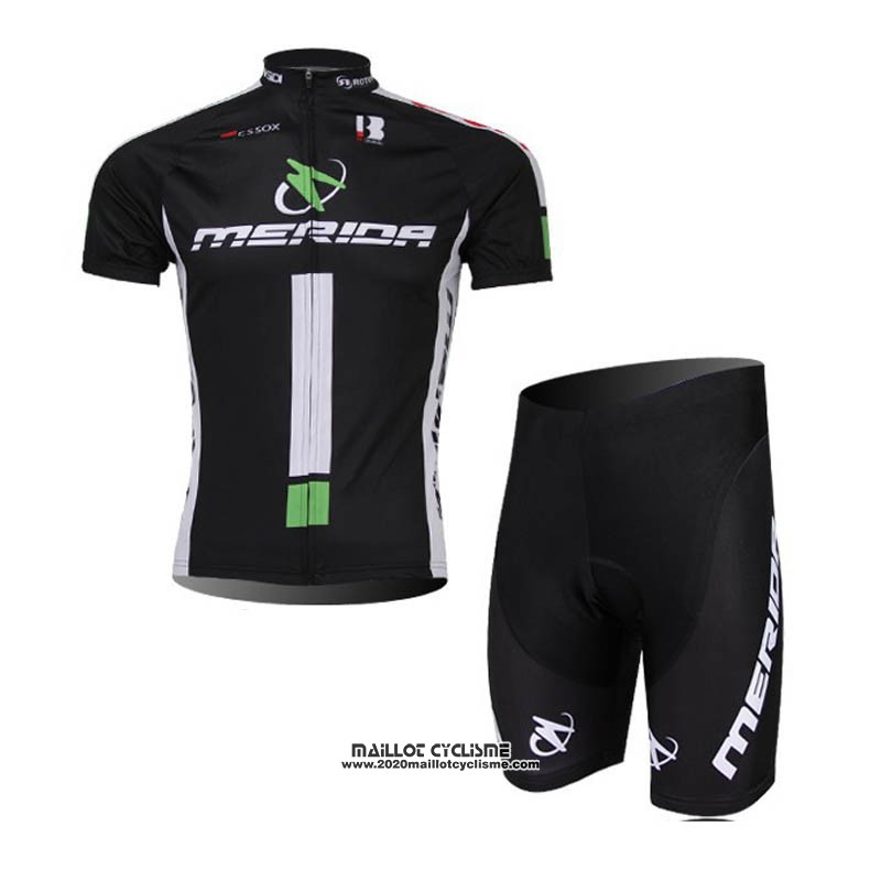 2018 Maillot Ciclismo Merida Noir Manches Courtes et Cuissard