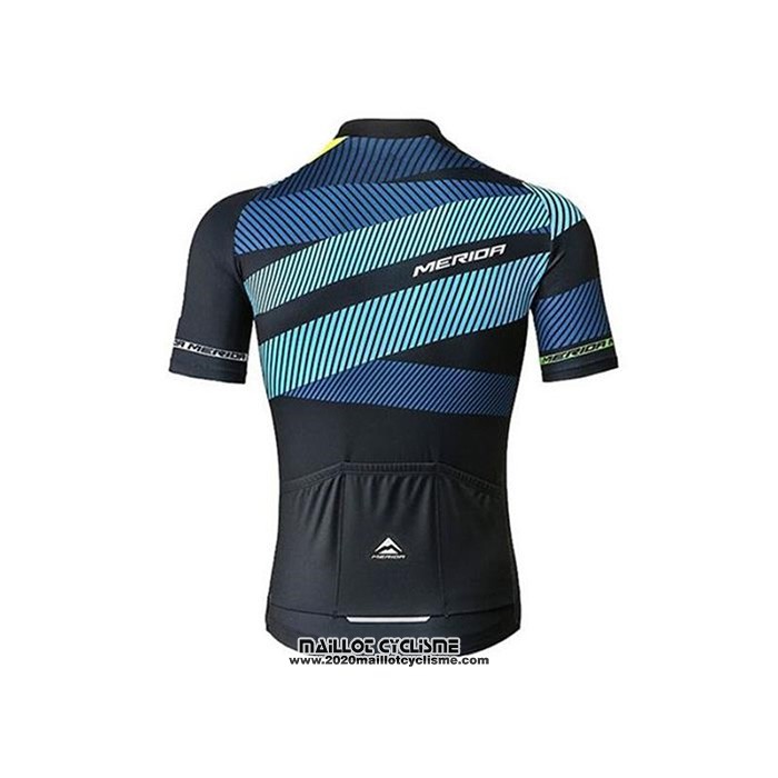 2020 Maillot Ciclismo Merida Noir Bleu Manches Courtes et Cuissard