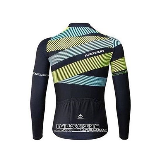 2020 Maillot Ciclismo Merida Vert Noir Manches Longues et Cuissard