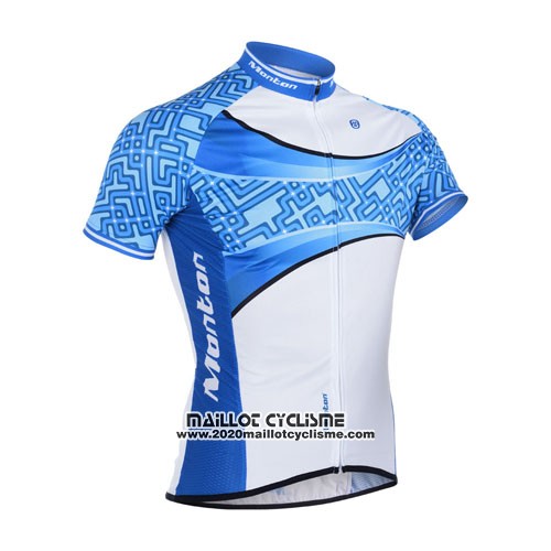 2014 Maillot Ciclismo Monton Azur et Blanc Manches Courtes et Cuissard