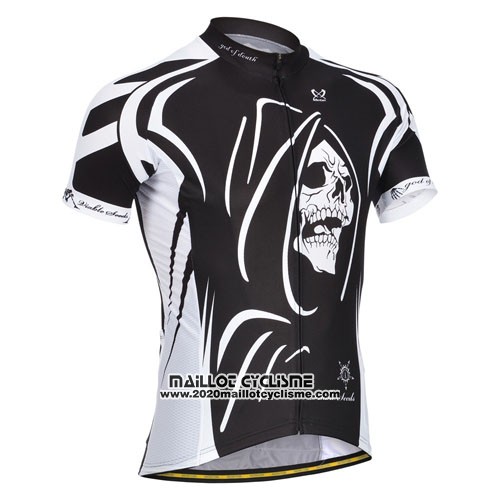 2014 Maillot Ciclismo Monton Blanc et Noir Manches Courtes et Cuissard