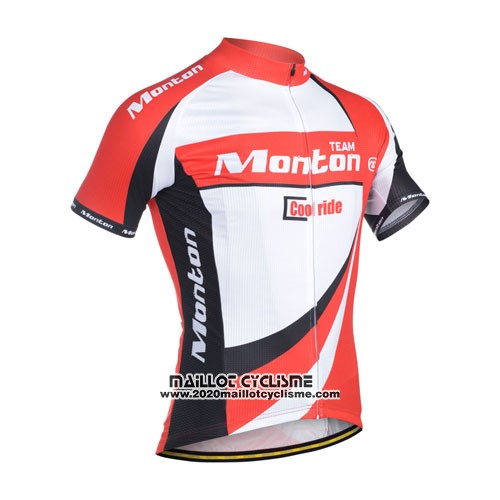 2014 Maillot Ciclismo Monton Blanc et Rouge Manches Courtes et Cuissard