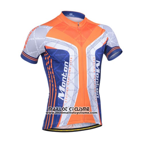 2014 Maillot Ciclismo Monton Bleu et Orange Manches Courtes et Cuissard