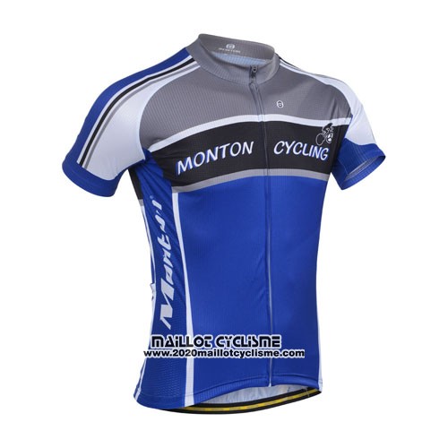 2014 Maillot Ciclismo Monton Gris et Bleu Manches Courtes et Cuissard