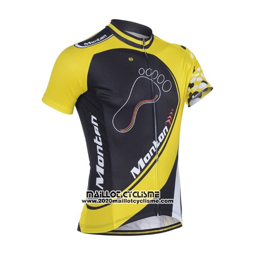 2014 Maillot Ciclismo Monton Jaune et Noir Manches Courtes et Cuissard