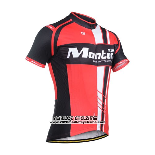 2014 Maillot Ciclismo Monton Noir et Rouge Manches Courtes et Cuissard