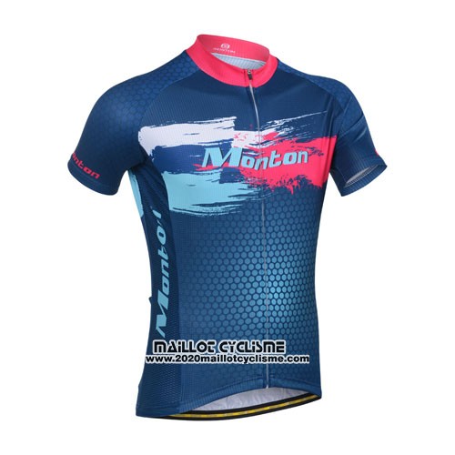 2014 Maillot Ciclismo Monton Rouge et Bleu Manches Courtes et Cuissard