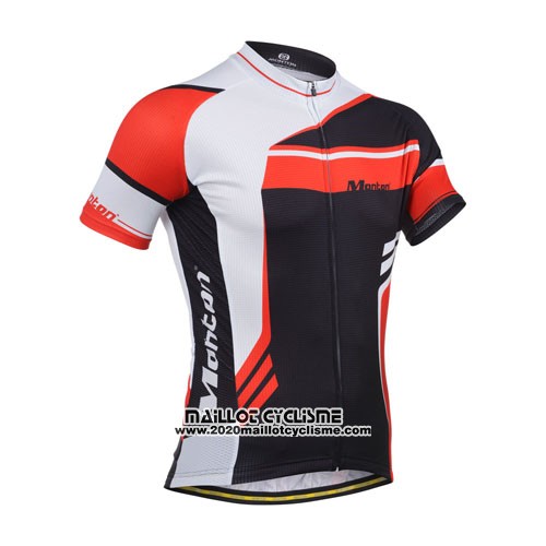 2014 Maillot Ciclismo Monton Rouge et Noir Manches Courtes et Cuissard