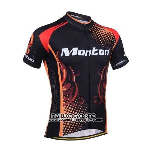 2014 Maillot Ciclismo Monton Rouge et Orange Manches Courtes et Cuissard