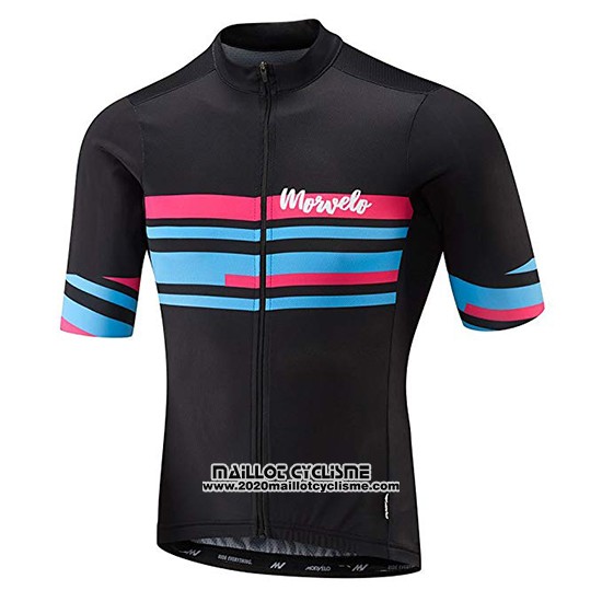 2018 Maillot Ciclismo Morvelo Noir et Bleu Manches Courtes et Cuissard