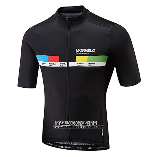 2018 Maillot Ciclismo Morvelo Noir et Jaune Manches Courtes et Cuissard