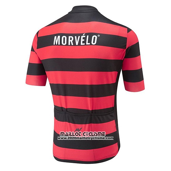 2018 Maillot Ciclismo Morvelo Noir et Rouge Manches Courtes et Cuissard