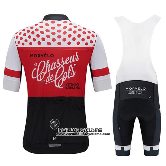 2018 Maillot Ciclismo Morvelo Rouge et Noir Manches Courtes et Cuissard
