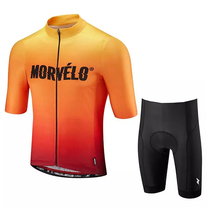 2020 Maillot Cyclisme Morvelo Orange Manches Courtes et Cuissard
