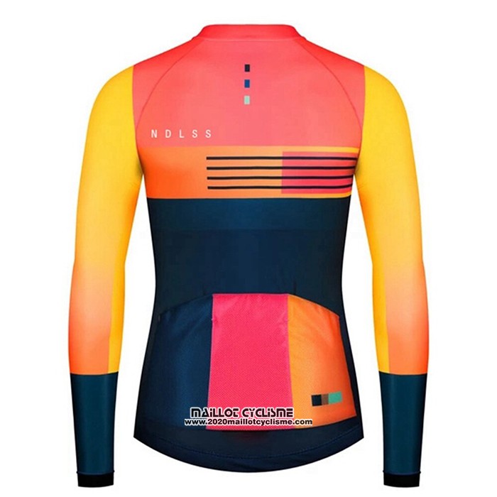 2020 Maillot Ciclismo NDLSS Bleu Jaune Manches Longues et Cuissard