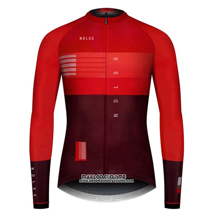 2020 Maillot Ciclismo NDLSS Fonce Rouge Manches Longues et Cuissard