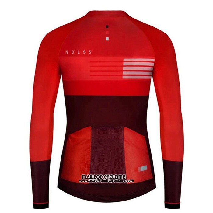 2020 Maillot Ciclismo NDLSS Fonce Rouge Manches Longues et Cuissard