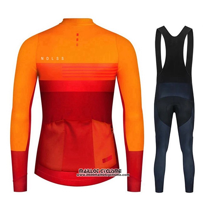 2020 Maillot Ciclismo NDLSS Jaune Orange Manches Longues et Cuissard