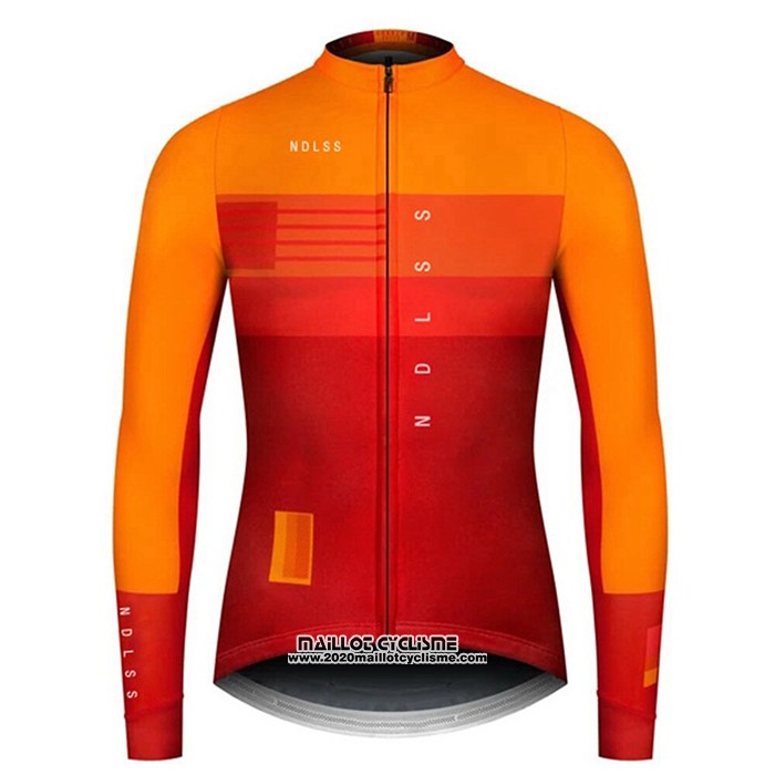 2020 Maillot Ciclismo NDLSS Jaune Orange Manches Longues et Cuissard