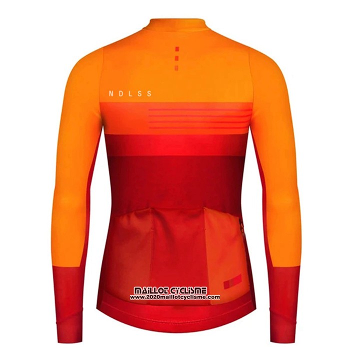 2020 Maillot Ciclismo NDLSS Jaune Orange Manches Longues et Cuissard