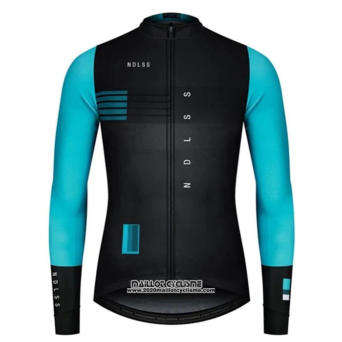 2020 Maillot Ciclismo NDLSS Noir Bleu Clair Manches Longues et Cuissard