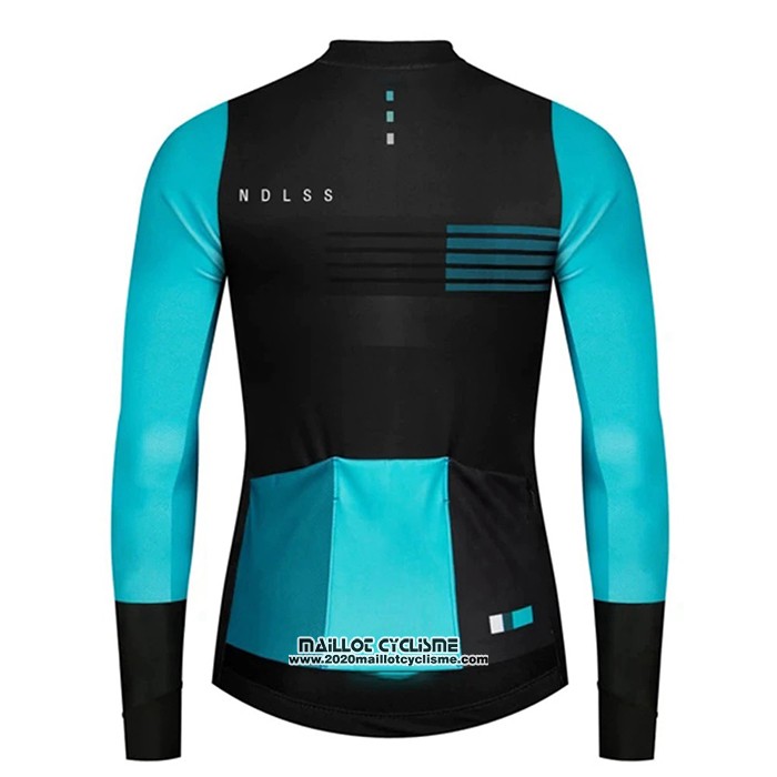 2020 Maillot Ciclismo NDLSS Noir Bleu Clair Manches Longues et Cuissard