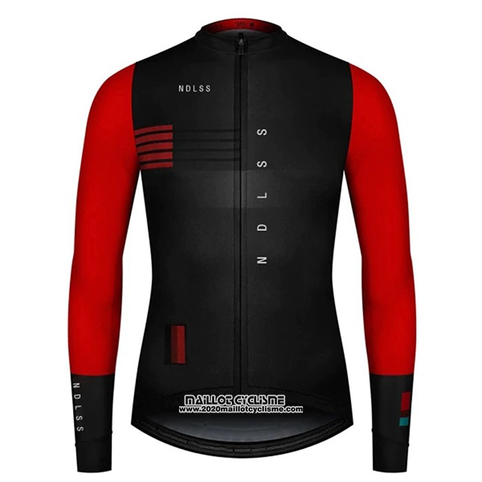 2020 Maillot Ciclismo NDLSS Noir Rouge Manches Longues et Cuissard