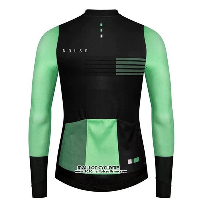 2020 Maillot Ciclismo NDLSS Noir Vert Manches Longues et Cuissard