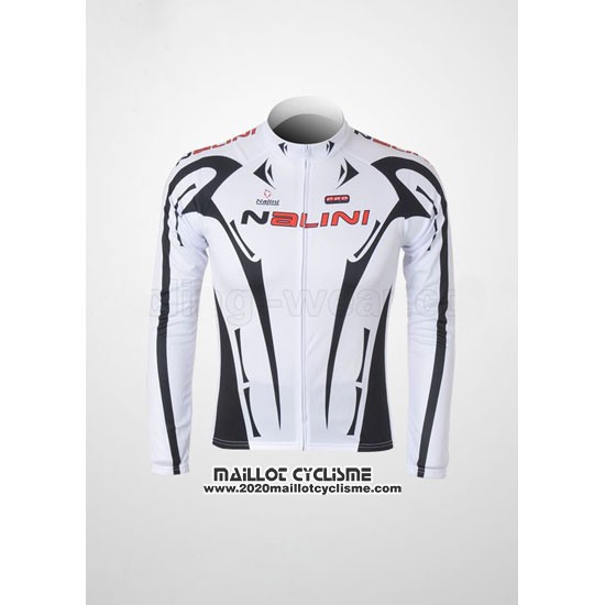 2010 Maillot Ciclismo Nalini Noir et Blanc Manches Longues et Cuissard