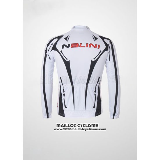 2010 Maillot Ciclismo Nalini Noir et Blanc Manches Longues et Cuissard