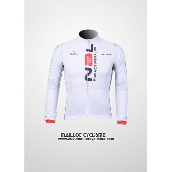 2012 Maillot Ciclismo Nalini Blanc et Noir Manches Longues et Cuissard
