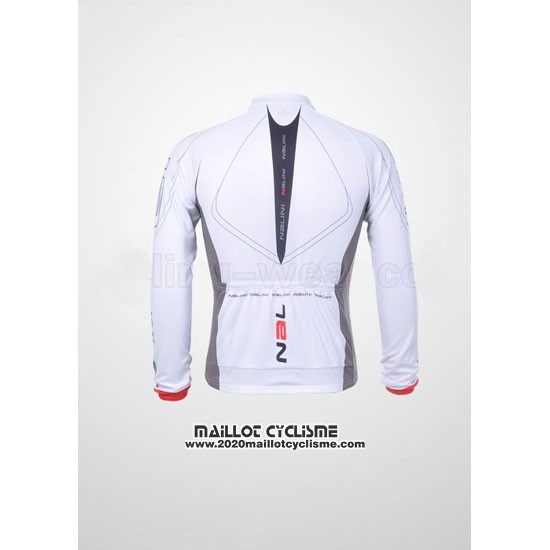 2012 Maillot Ciclismo Nalini Blanc et Noir Manches Longues et Cuissard