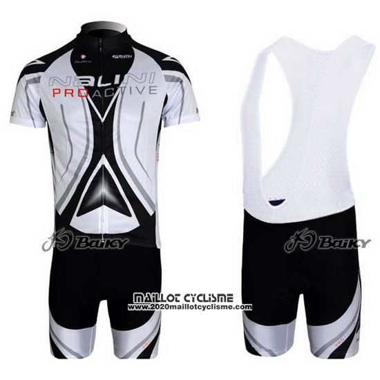 2012 Maillot Ciclismo Nalini Gris et Blanc Manches Courtes et Cuissard