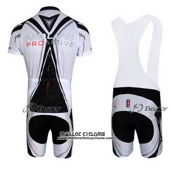 2012 Maillot Ciclismo Nalini Gris et Blanc Manches Courtes et Cuissard