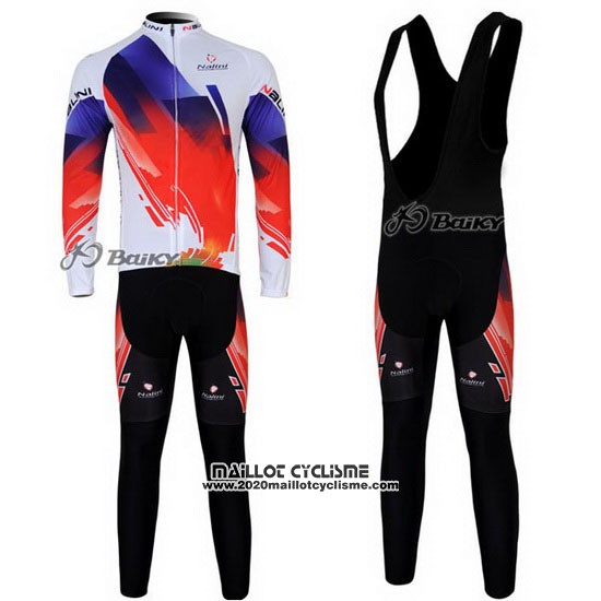 2012 Maillot Ciclismo Nalini Rouge et Blanc Manches Longues et Cuissard
