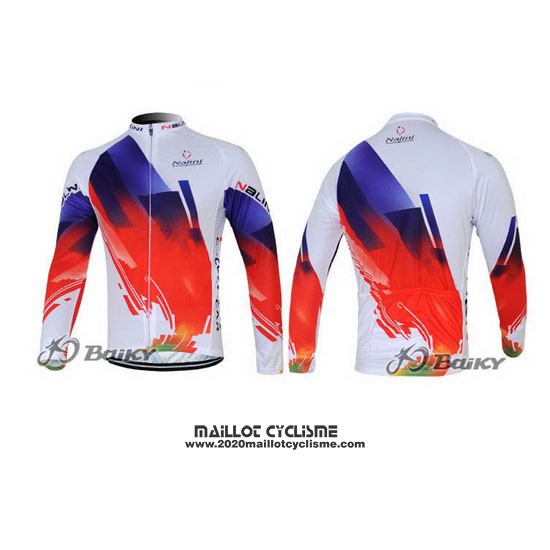 2012 Maillot Ciclismo Nalini Rouge et Blanc Manches Longues et Cuissard