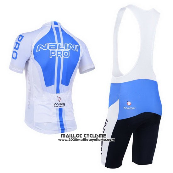 2013 Maillot Ciclismo Nalini Azur et Blanc Manches Courtes et Cuissard
