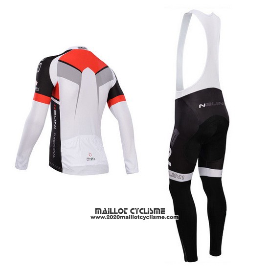2014 Maillot Ciclismo Nalini Noir et Blanc Manches Longues et Cuissard