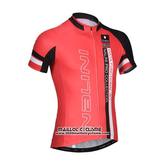 2014 Maillot Ciclismo Nalini Noir et Rouge Manches Courtes et Cuissard