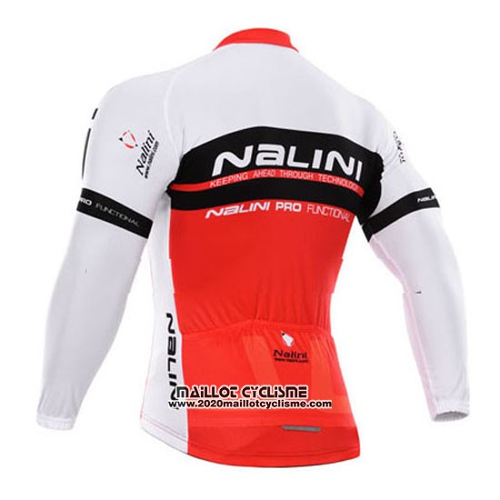 2015 Maillot Ciclismo Nalini Rouge et Blanc Manches Longues et Cuissard