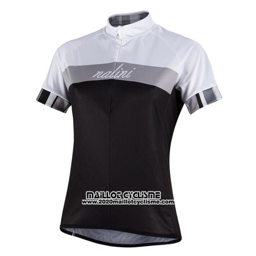 2016 Maillot Ciclismo Nalini Argent et Noir Manches Courtes et Cuissard