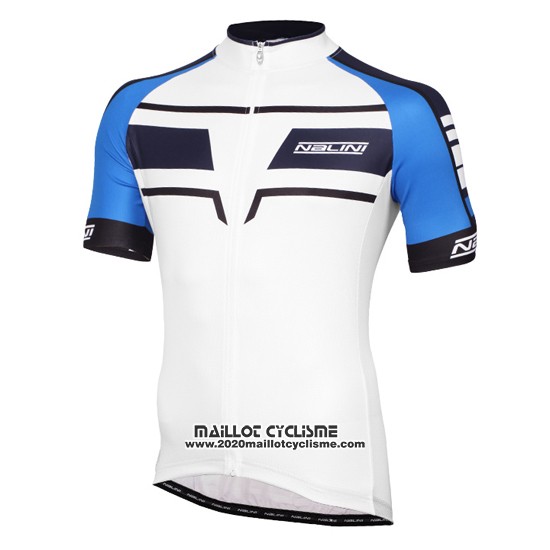 2016 Maillot Ciclismo Nalini Bleu et Blanc Manches Courtes et Cuissard