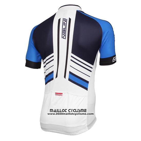 2016 Maillot Ciclismo Nalini Bleu et Blanc Manches Courtes et Cuissard
