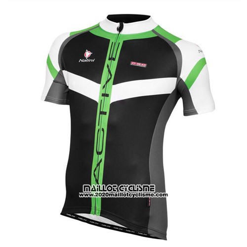 2016 Maillot Ciclismo Nalini Vert Noir Manches Courtes et Cuissard
