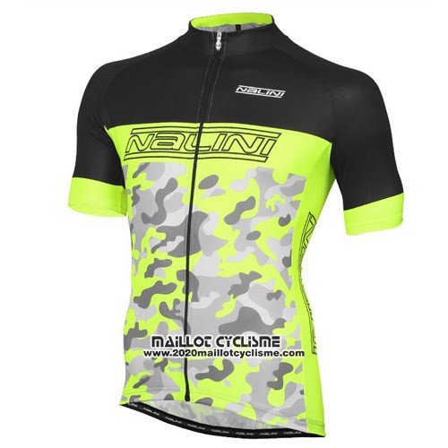 2016 Maillot Ciclismo Nalini Vert et Noir Manches Courtes et Cuissard