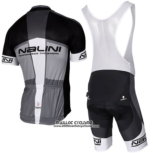2017 Maillot Ciclismo Nalini Artico Gris et Noir Manches Courtes et Cuissard