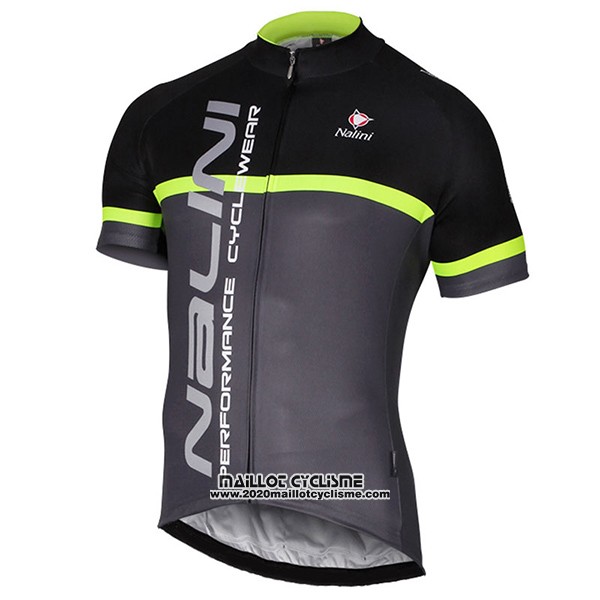 2017 Maillot Ciclismo Nalini Brivio Noir et Gris Manches Courtes et Cuissard